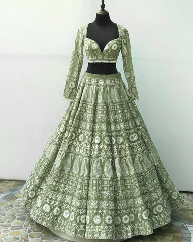 Georgette Sequence Work Party Wear Lehenga choli SD 213