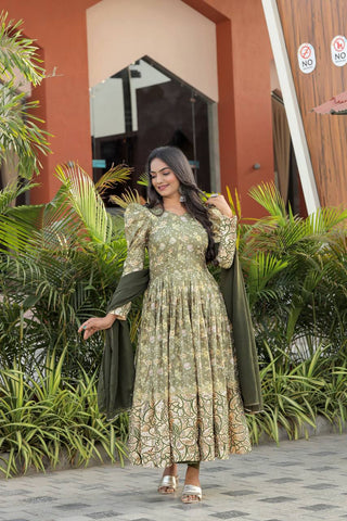 Green Anarkali Suit Fancy Style SUIT SET SD NF-1124