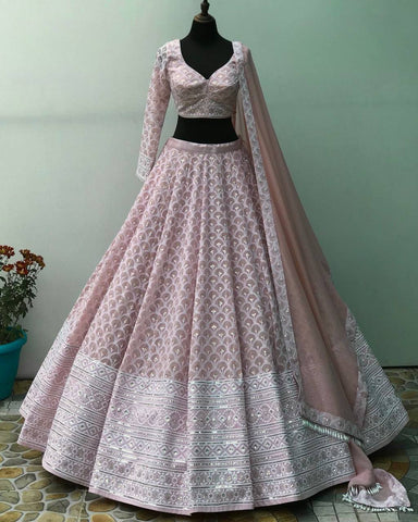 Georgette Sequence Work Party Wear Lehenga choli SD 218