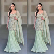 Launching New Designer Party Wear Look Top , Sharara Plazzo  and Dupatta NF-1167